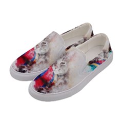 Cat Kitty Animal Art Abstract Women s Canvas Slip Ons