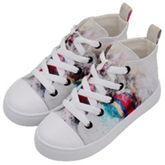 Cat Kitty Animal Art Abstract Kid s Mid-top Canvas Sneakers