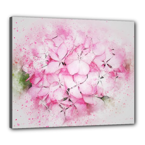 Flower Pink Art Abstract Nature Canvas 24  X 20  by Celenk