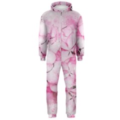 Flower Pink Art Abstract Nature Hooded Jumpsuit (men) 