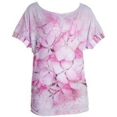 Flower Pink Art Abstract Nature Women s Oversized Tee