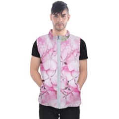 Flower Pink Art Abstract Nature Men s Puffer Vest by Celenk