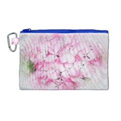 Flower Pink Art Abstract Nature Canvas Cosmetic Bag (large)