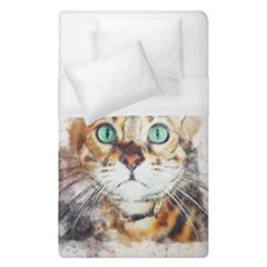 Cat Animal Art Abstract Watercolor Duvet Cover (single Size) by Celenk