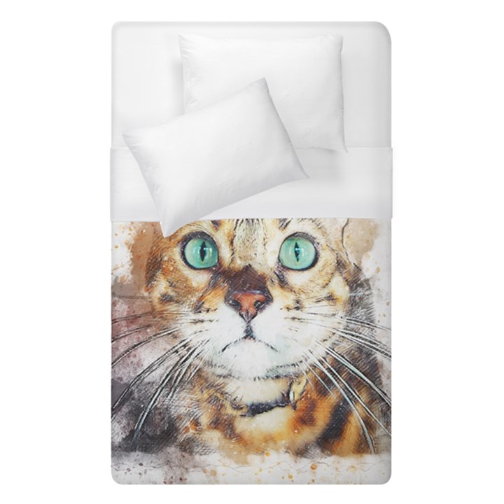 Cat Animal Art Abstract Watercolor Duvet Cover (Single Size)