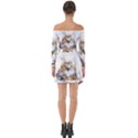 Cat Animal Art Abstract Watercolor Off Shoulder Top with Skirt Set View2