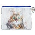 Cat Animal Art Abstract Watercolor Canvas Cosmetic Bag (XXL) View2