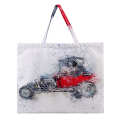 Car Old Car Art Abstract Zipper Large Tote Bag by Celenk