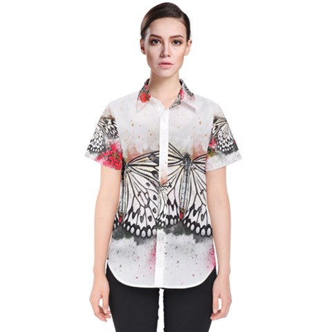 Butterfly Animal Insect Art Women s Short Sleeve Shirt by Celenk