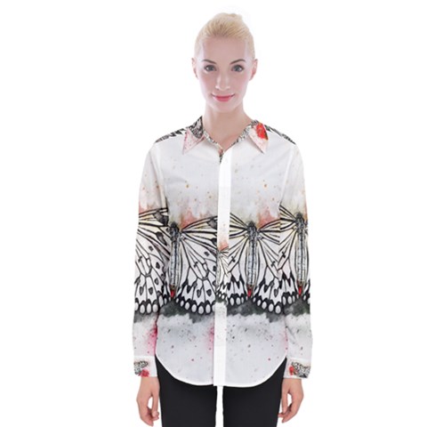 Butterfly Animal Insect Art Womens Long Sleeve Shirt by Celenk