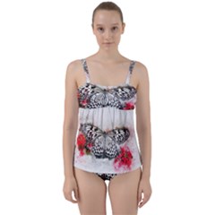 Butterfly Animal Insect Art Twist Front Tankini Set by Celenk