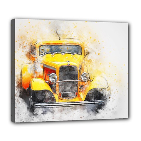 Car Old Art Abstract Deluxe Canvas 24  X 20   by Celenk