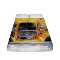 Car Old Art Abstract Fitted Sheet (full/ Double Size) by Celenk