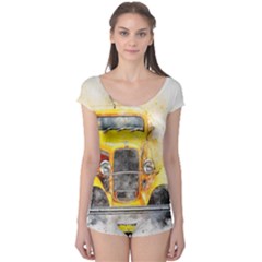 Car Old Art Abstract Boyleg Leotard  by Celenk