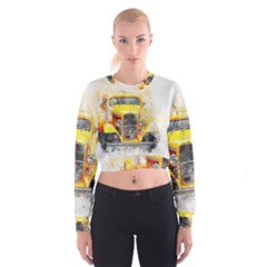 Car Old Art Abstract Cropped Sweatshirt by Celenk