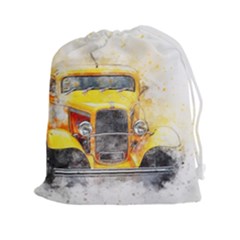 Car Old Art Abstract Drawstring Pouches (xxl) by Celenk