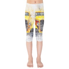 Car Old Art Abstract Kids  Capri Leggings  by Celenk