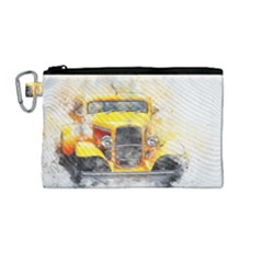 Car Old Art Abstract Canvas Cosmetic Bag (medium)