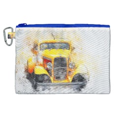 Car Old Art Abstract Canvas Cosmetic Bag (xl)