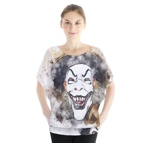 Mask Party Art Abstract Watercolor Blouse by Celenk