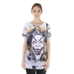 Mask Party Art Abstract Watercolor Skirt Hem Sports Top