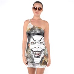 Mask Party Art Abstract Watercolor One Soulder Bodycon Dress by Celenk