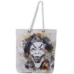 Mask Party Art Abstract Watercolor Full Print Rope Handle Tote (large)