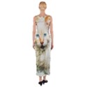 Cat Animal Art Abstract Watercolor Fitted Maxi Dress View2