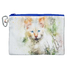 Cat Animal Art Abstract Watercolor Canvas Cosmetic Bag (xl)