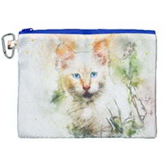 Cat Animal Art Abstract Watercolor Canvas Cosmetic Bag (xxl)