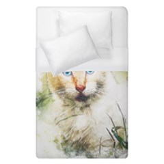 Cat Animal Art Abstract Watercolor Duvet Cover (single Size) by Celenk