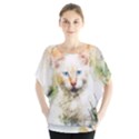 Cat Animal Art Abstract Watercolor Blouse View1