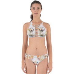 Cat Animal Art Abstract Watercolor Perfectly Cut Out Bikini Set