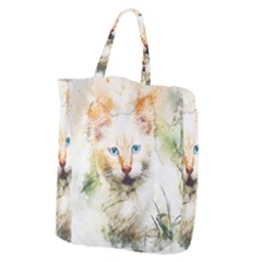 Cat Animal Art Abstract Watercolor Giant Grocery Zipper Tote by Celenk