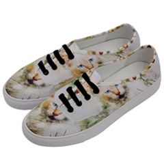 Cat Animal Art Abstract Watercolor Men s Classic Low Top Sneakers by Celenk