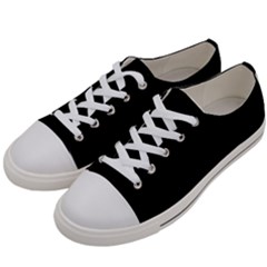 Black 1 A | Black Low Top Canvas Sneakers White Vamp White Laces White Eyelets by thefashionboutique