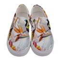 Exotic Birds of Paradise and Flowers Watercolor Women s Canvas Slip Ons View1