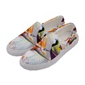 Exotic Birds of Paradise and Flowers Watercolor Women s Canvas Slip Ons View2