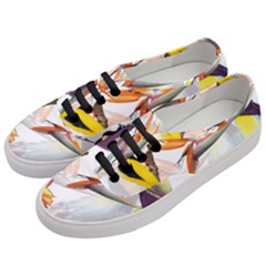 Exotic Birds Of Paradise And Flowers Watercolor Women s Classic Low Top Sneakers