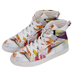 Exotic Birds Of Paradise And Flowers Watercolor Men s Hi-top Skate Sneakers