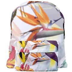 Exotic Birds Of Paradise And Flowers Watercolor Giant Full Print Backpack