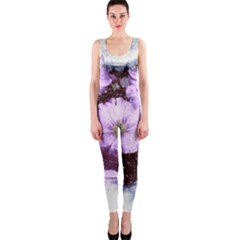 Flowers Purple Nature Art Abstract Onepiece Catsuit by Celenk