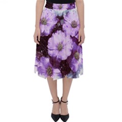 Flowers Purple Nature Art Abstract Folding Skater Skirt