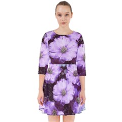 Flowers Purple Nature Art Abstract Smock Dress by Celenk