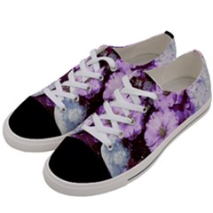 Flowers Purple Nature Art Abstract Women s Low Top Canvas Sneakers