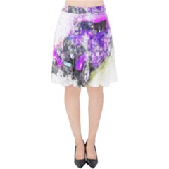 Car Old Car Art Abstract Velvet High Waist Skirt