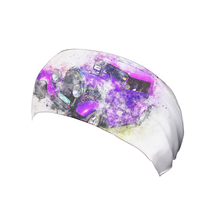 Car Old Car Art Abstract Yoga Headband