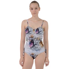 Tiger Roar Animal Art Abstract Sweetheart Tankini Set by Celenk