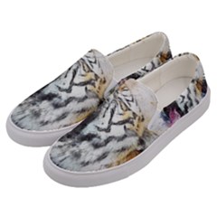 Tiger Roar Animal Art Abstract Men s Canvas Slip Ons