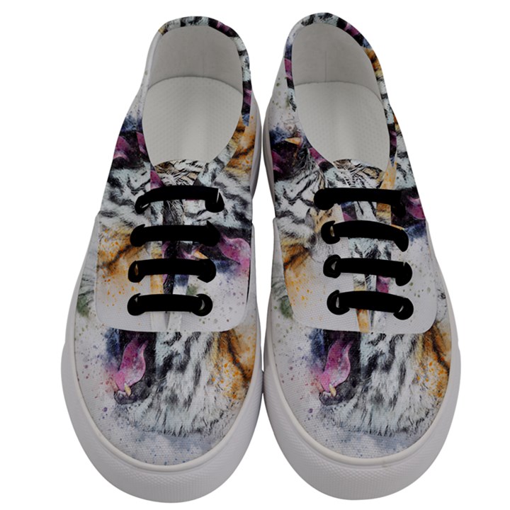 Tiger Roar Animal Art Abstract Men s Classic Low Top Sneakers